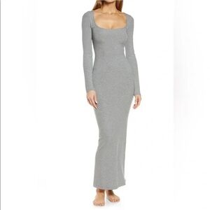 SKIMS Gray Long Sleeve Dress